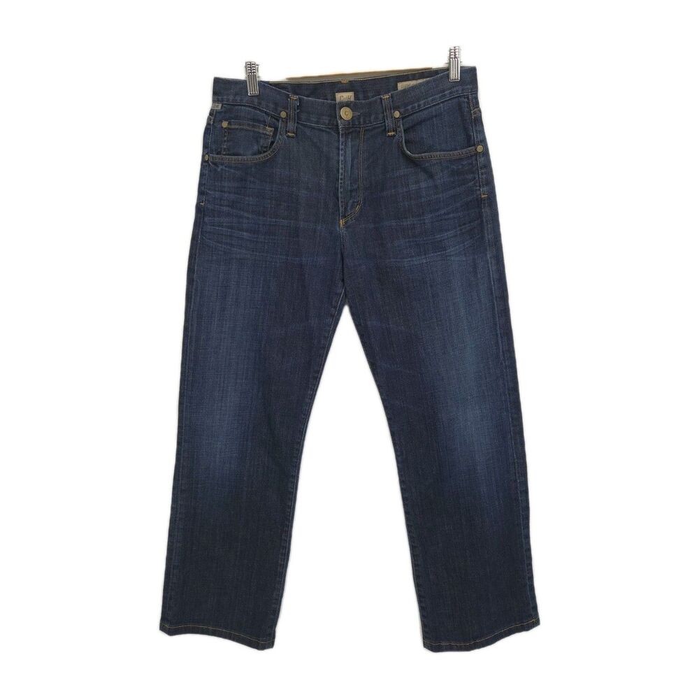 Citizens of Humanity Mens Evans Jeans Straight Leg Blue Dark Wash 33x29